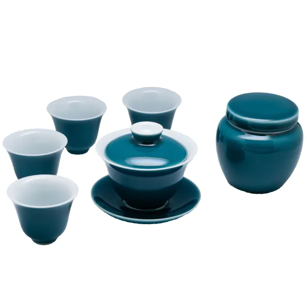 Produkt Porcelánová souprava modrá s dózou Obrázek
